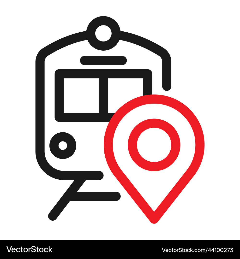 Railway station map pointer line icon Railway station map pointer line icon vector image