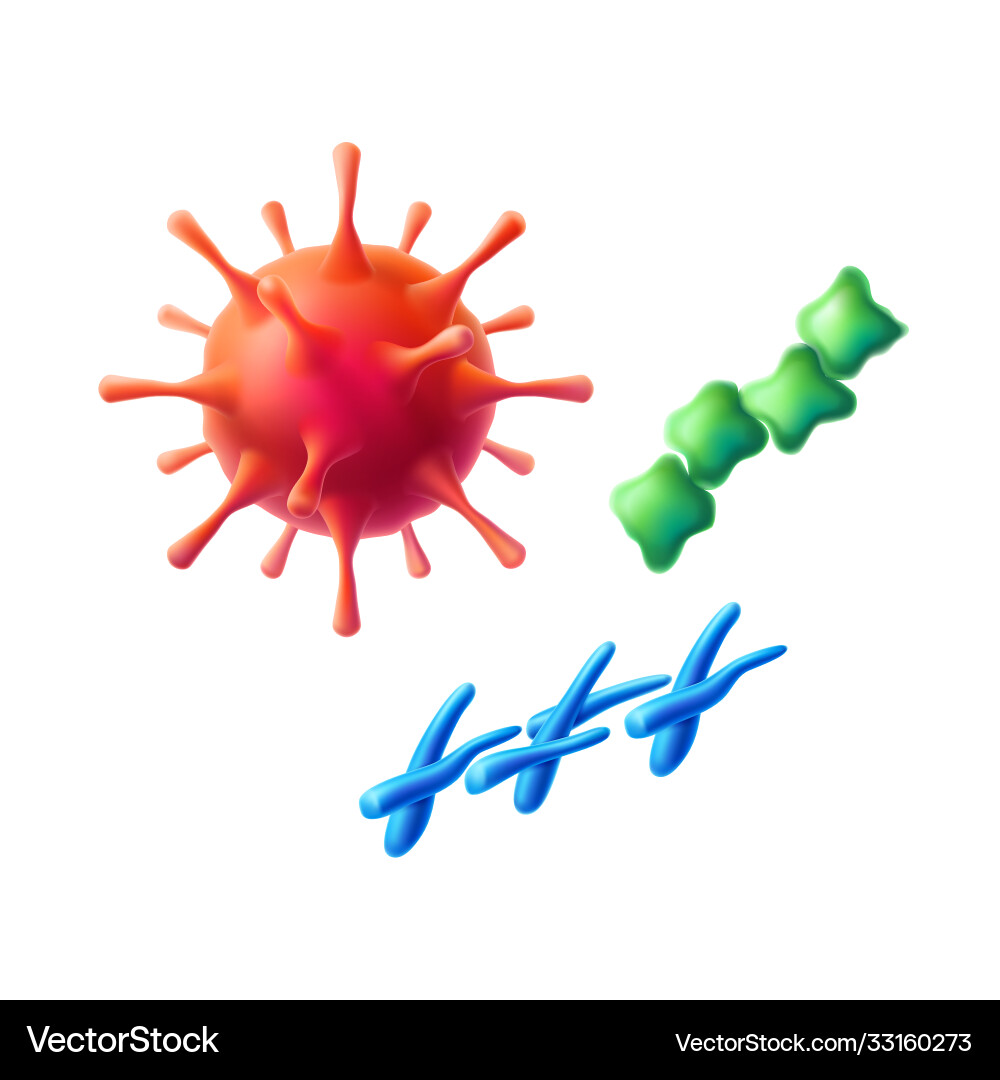 Realistic covid19 virus bacteria and microbes Realistic covid19 virus bacteria and microbes vector image