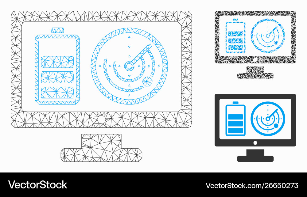 Remote battery monitoring mesh 2d model Remote battery monitoring mesh 2d model vector image
