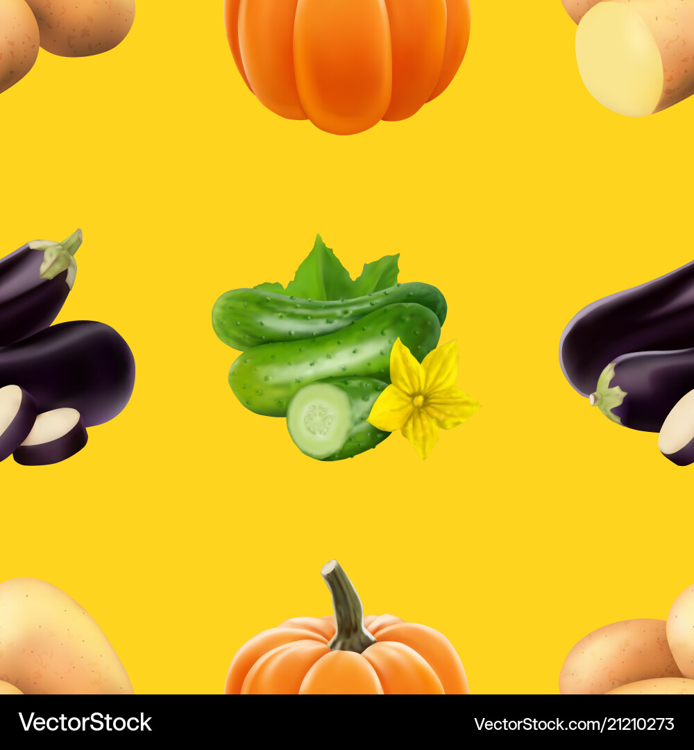 Seamless pattern with vegetables Vector Image