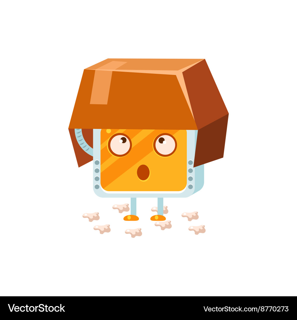Searching little robot character vector image