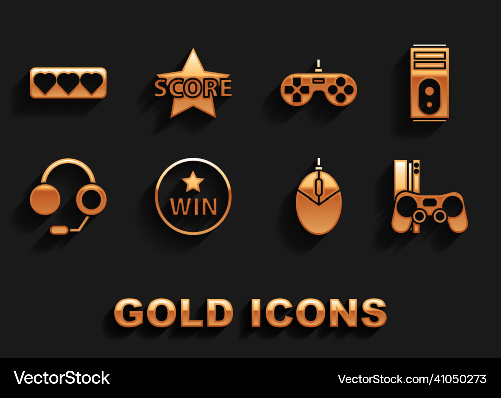 Set medal computer game console with joystick Set medal computer game console with joystick vector image