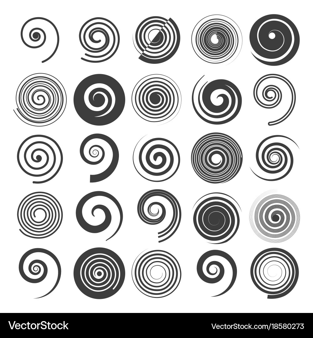 Spiral swirls icons vector image