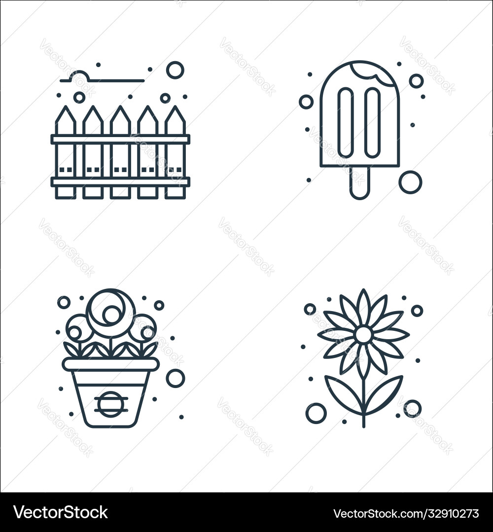Spring line icons linear set quality Spring line icons linear set quality vector image