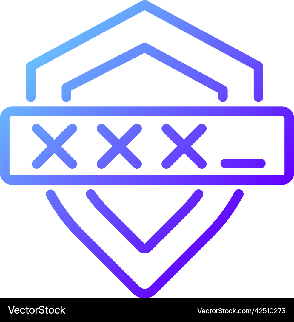Strong password pixel perfect gradient linear icon Strong password pixel perfect gradient linear icon vector image