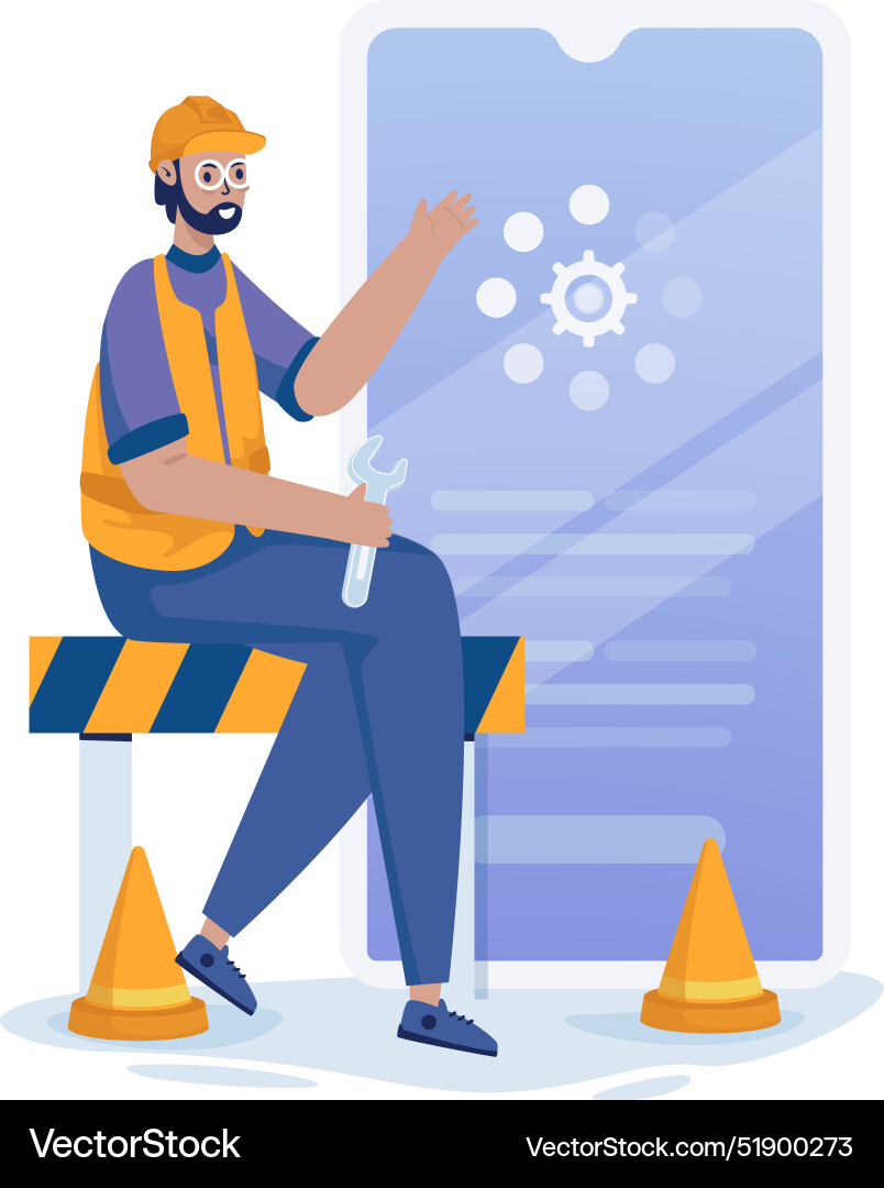 Updating system mobile application software Updating system mobile application software vector image