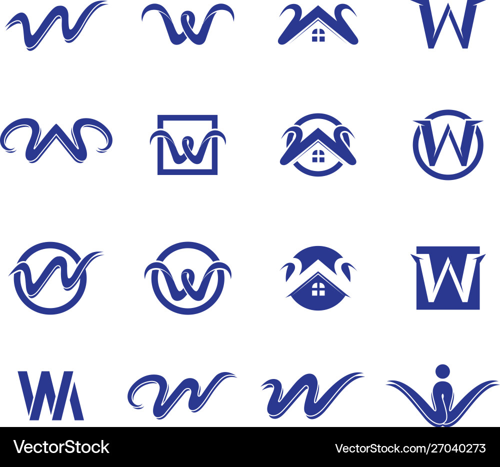 W letter logo and symbol template Royalty Free Vector Image