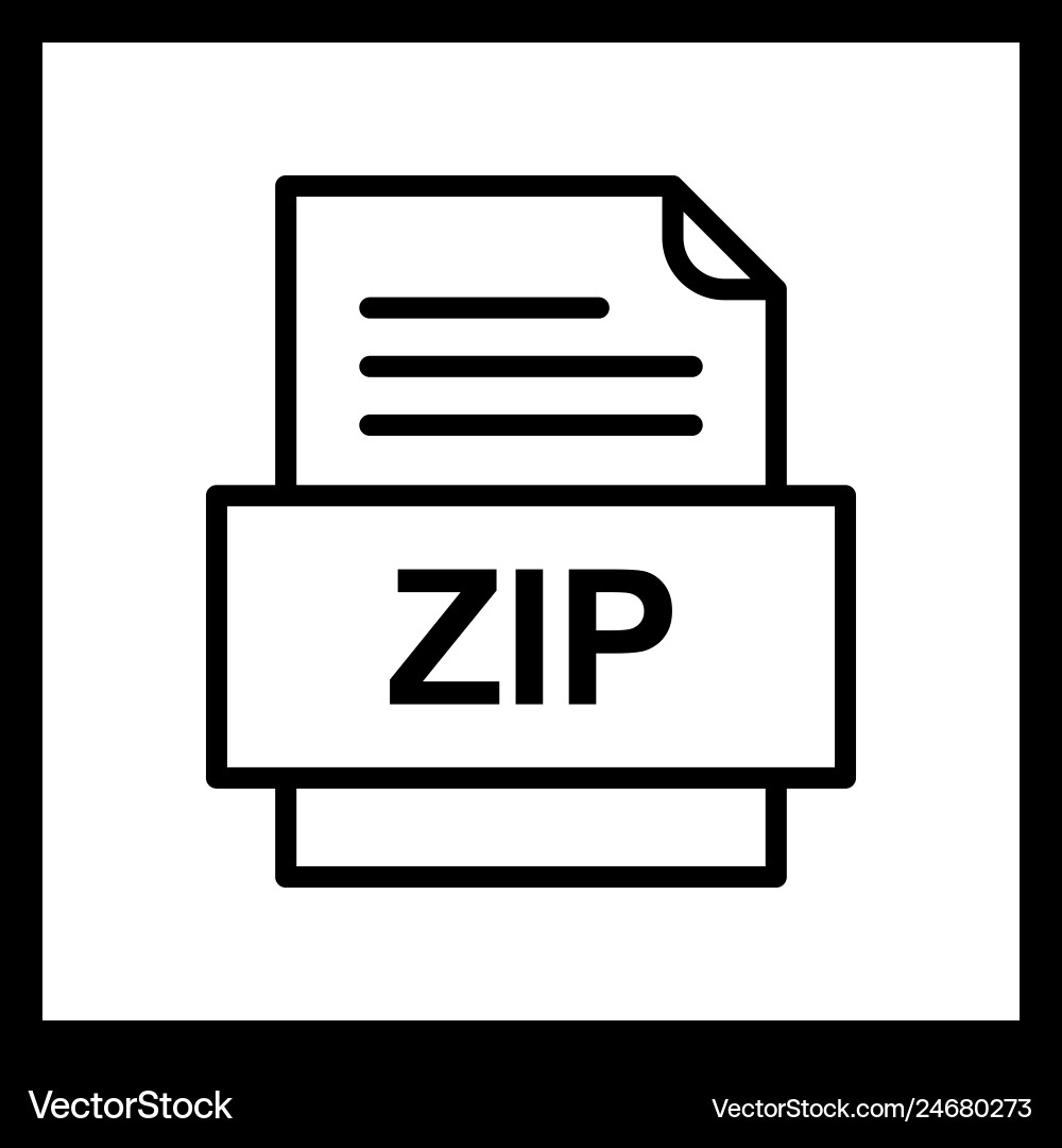 Zip file document icon vector image