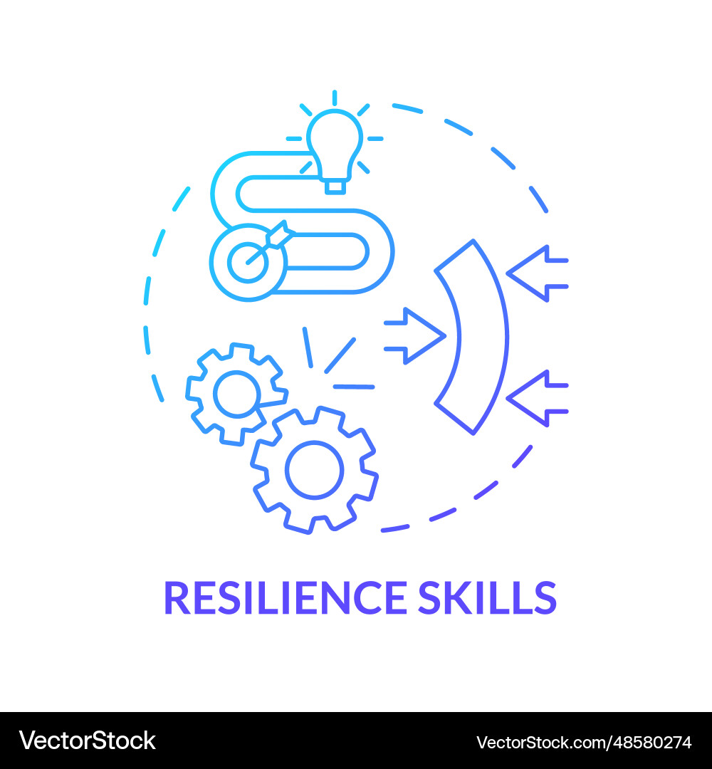 2d gradient thin line icon resilience skills 2d gradient thin line icon resilience skills vector image