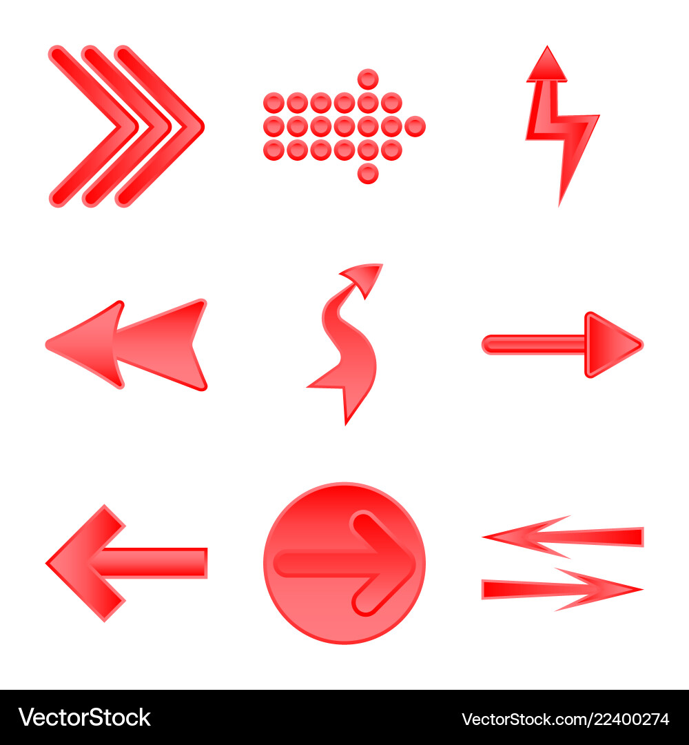 Arrowhead & Element Symbol Set Vector Image
