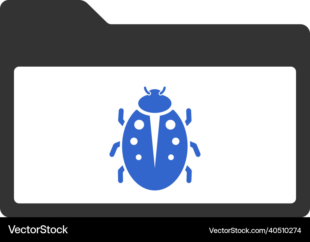 Bug folder icon design Vector Image