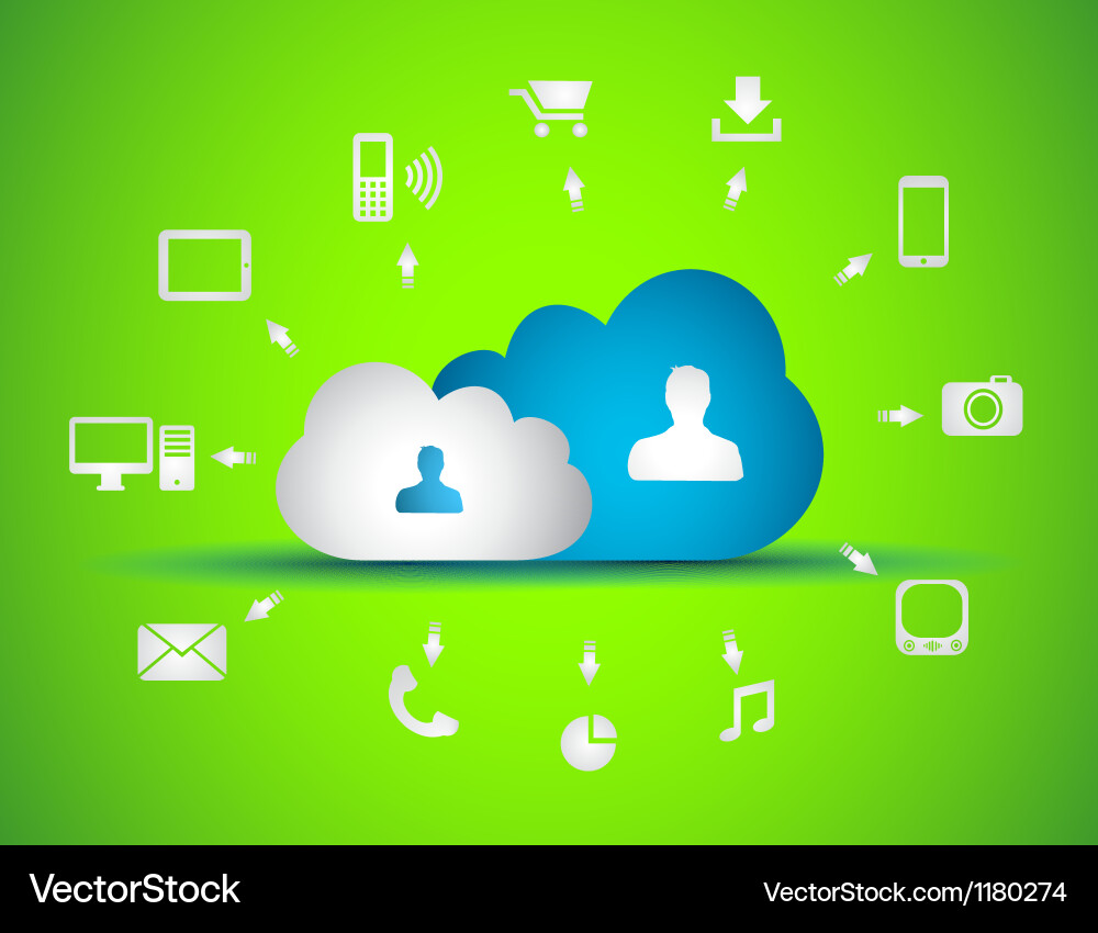 Cloud computing concept background vector image