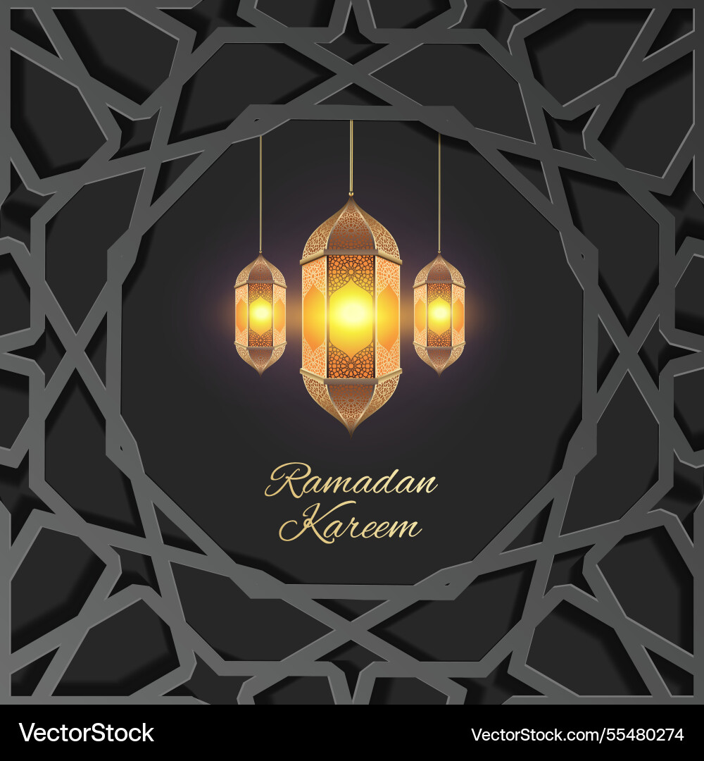 Elegant ramadan kareem greeting card featuring Elegant ramadan kareem greeting card featuring Vector Image