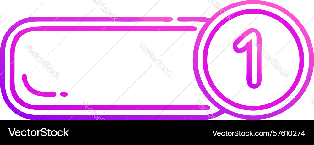 Flat one notification icon new message or alert vector image