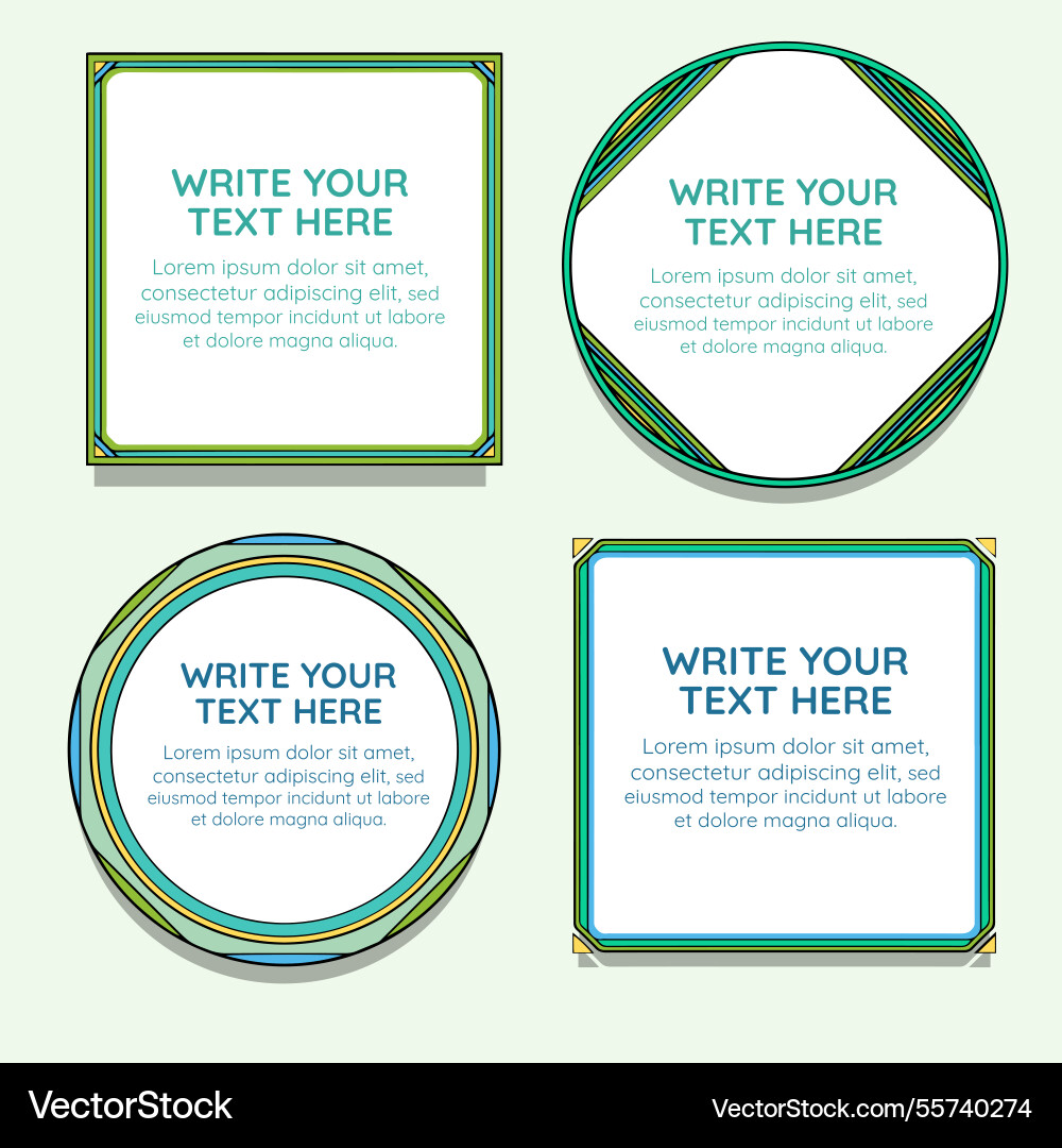 Frame collection with lineal style Vector Image