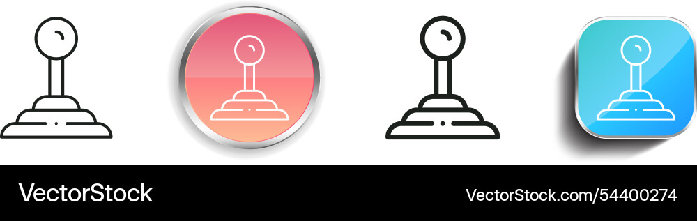 Gear stick icon thin linear regular and button vector image