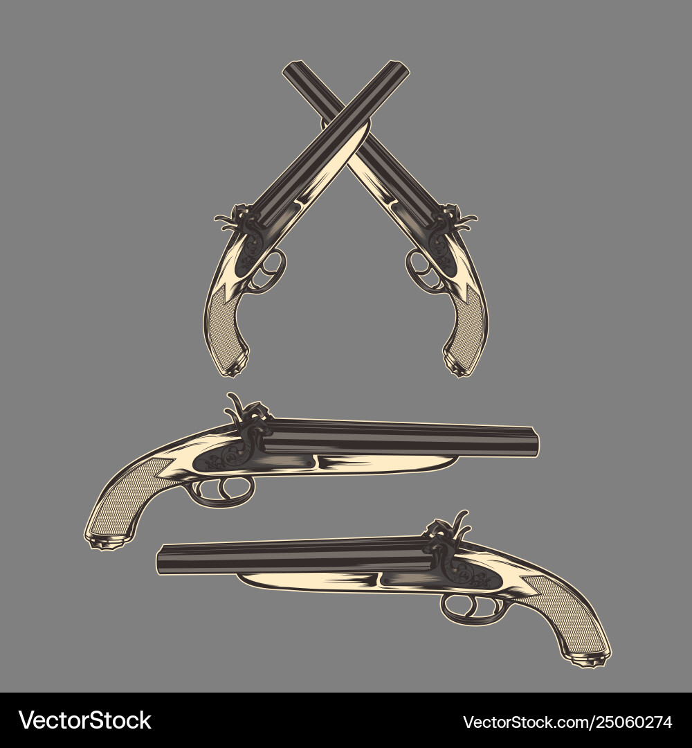 Gun klassische Vintage Handzeichnung Gun klassische Vintage Handzeichnung vektorbild