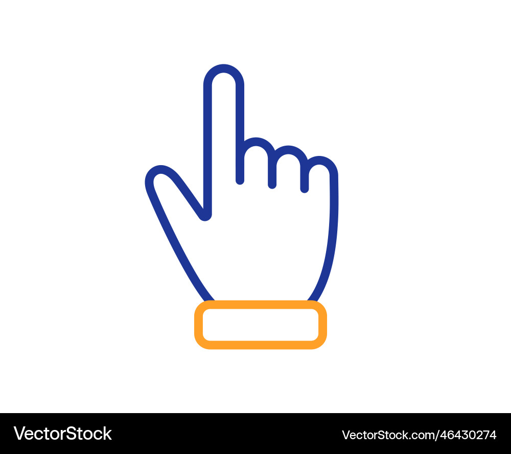 Hand cursor line icon click action sign Hand cursor line icon click action sign vector image