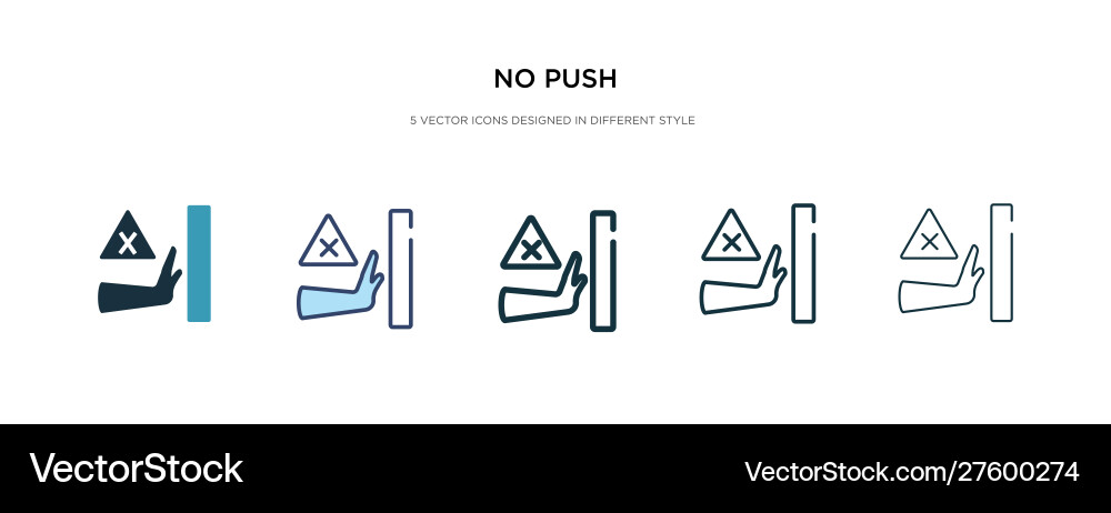 No push icon in different style two colored Vector Image