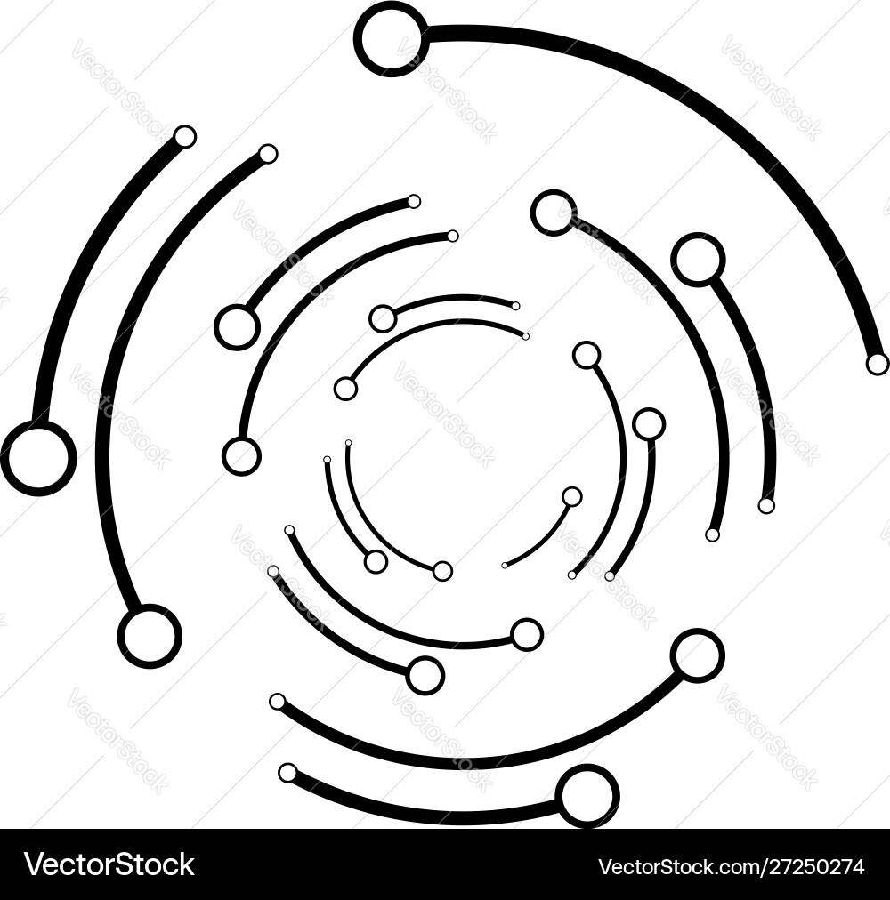 Plexus wire-frame radial circles with nodes Plexus wire-frame radial circles with nodes vector image