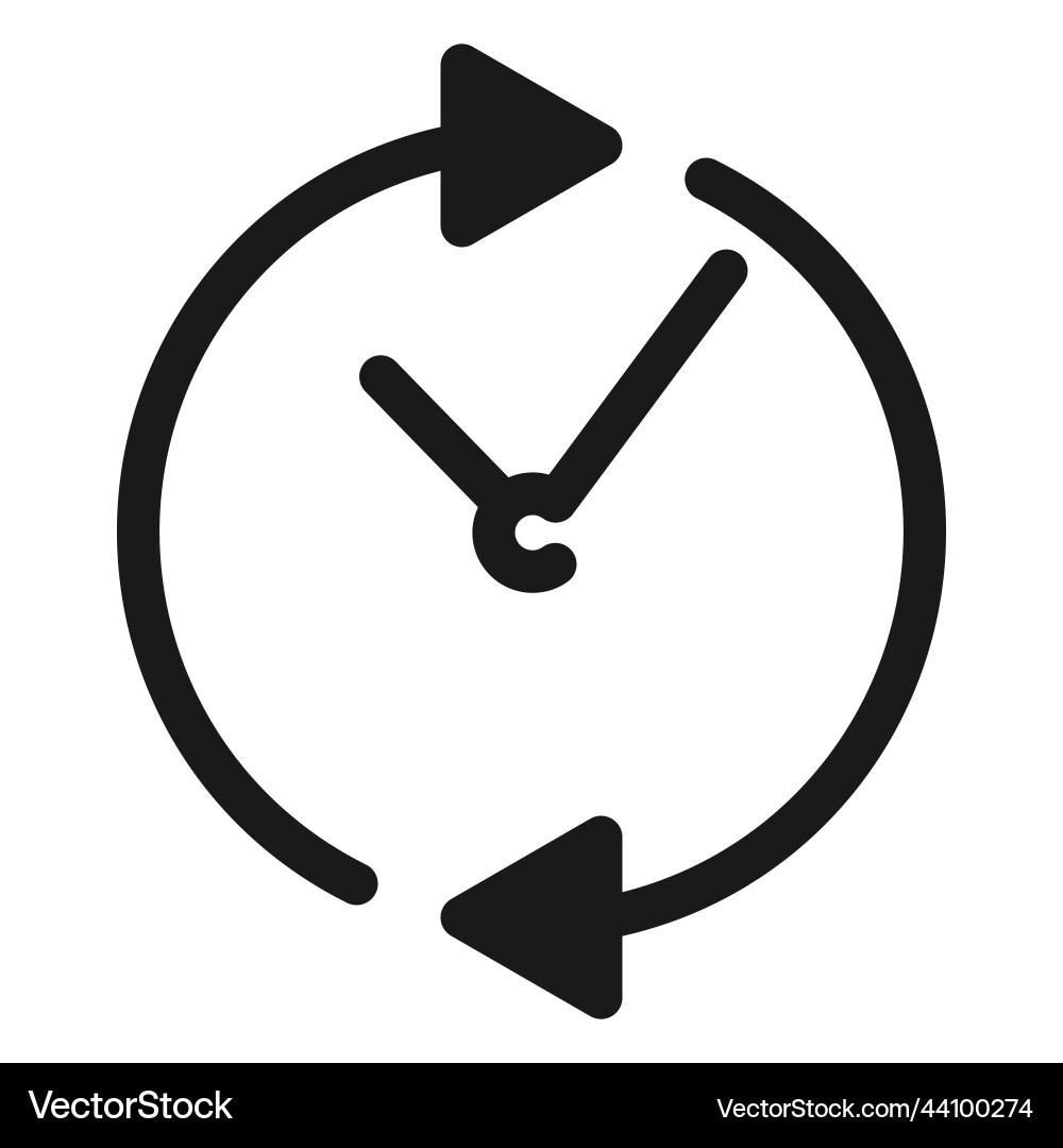 Refresh time outline icon clock update Refresh time outline icon clock update vector image