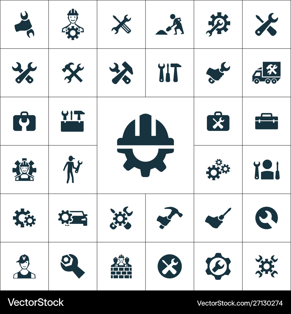 Repair icons universal set for web and ui vector image