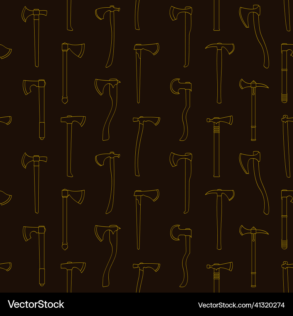 Seamless pattern with ancient battle axes vector image