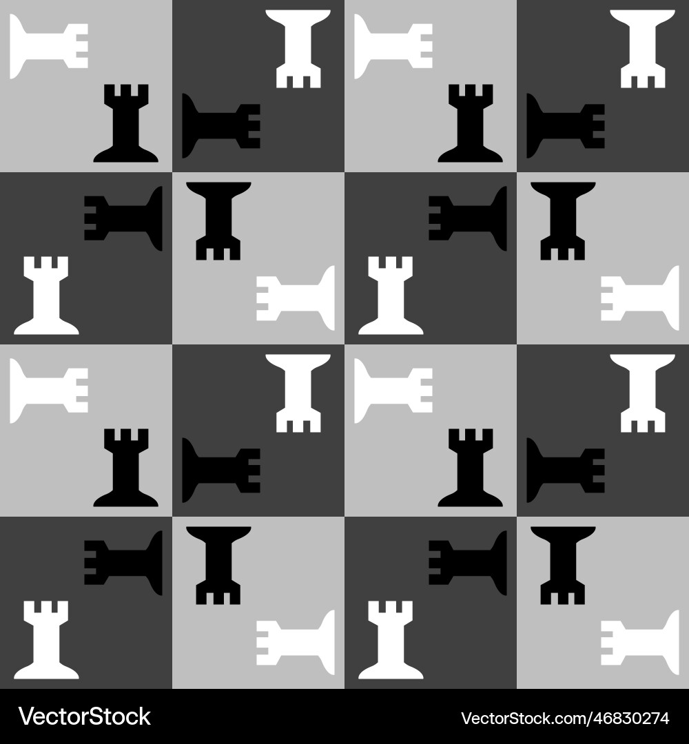 Seamless pattern with chess rook endless Seamless pattern with chess rook endless vector image