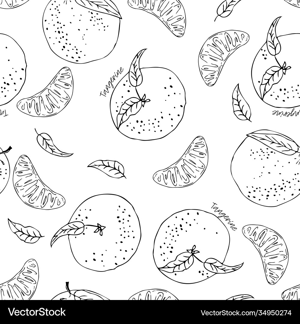 Seamless pattern with tangerine Seamless pattern with tangerine Vector Image