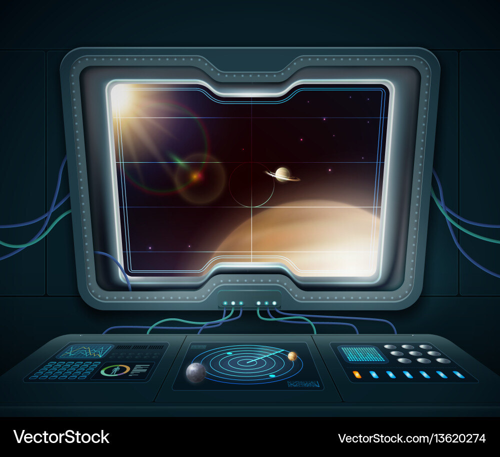 Space ship window vector image