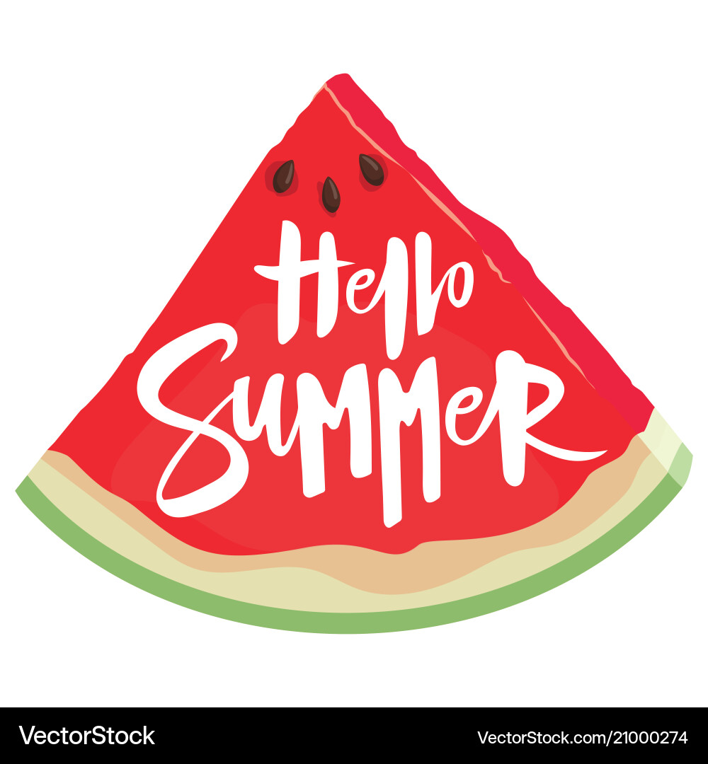 Stück Wassermelone mit der Inschrift hallo Stück Wassermelone mit der Inschrift hallo vektorbild