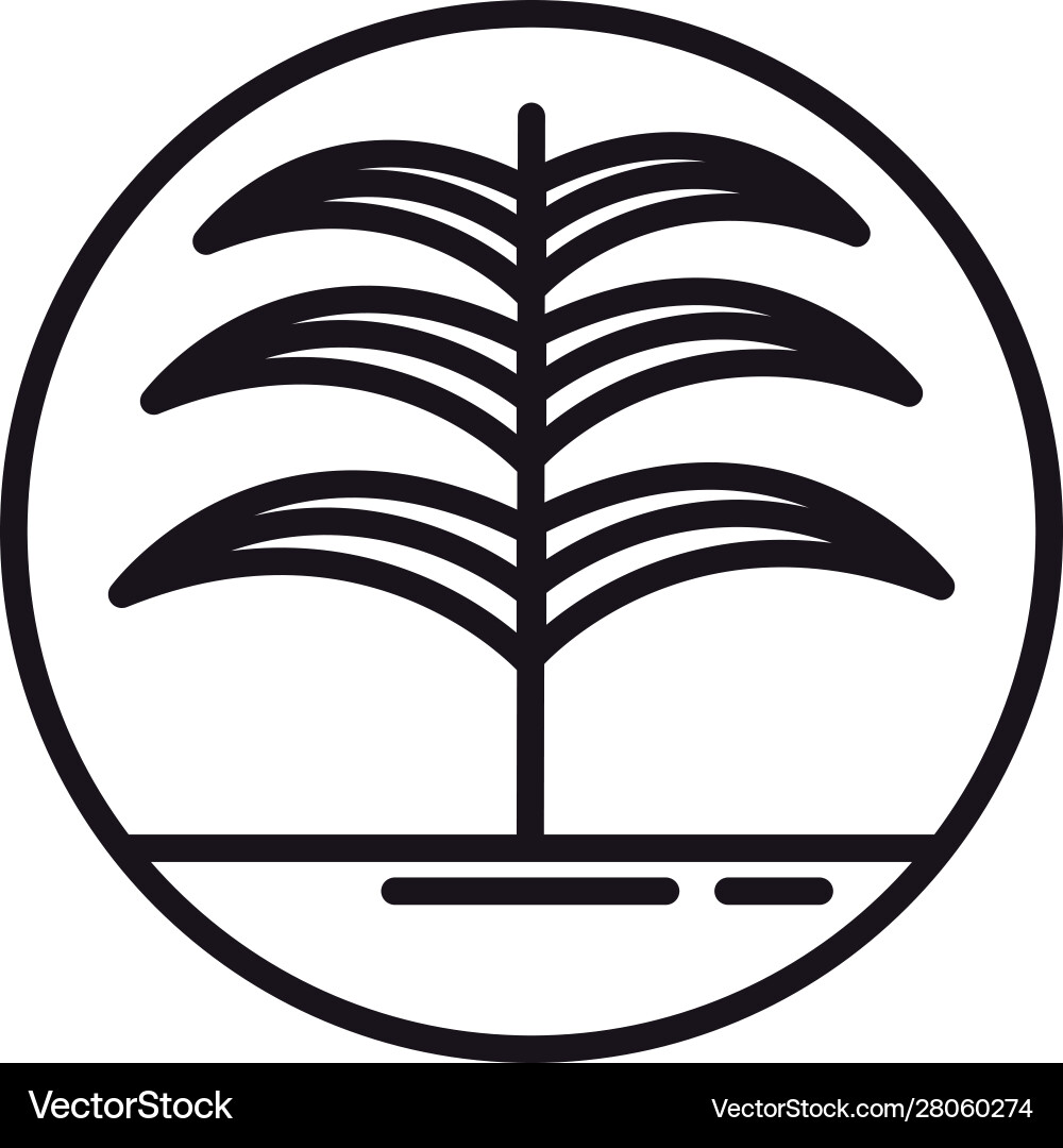 Tree with branches line style vector image