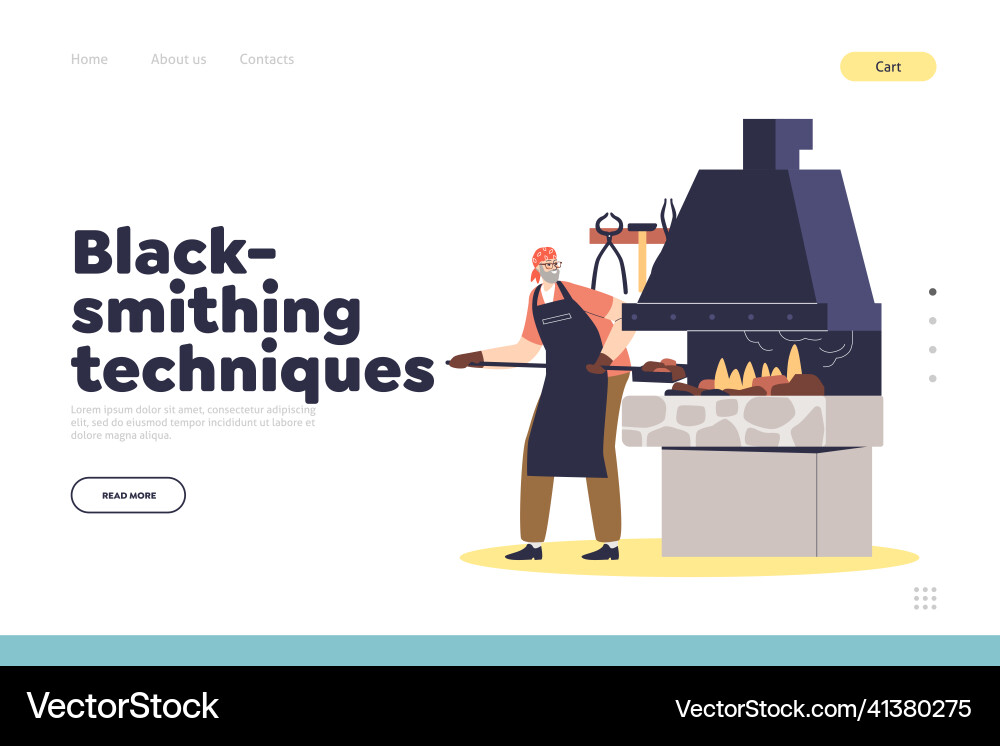 Blacksmithing techniques concept of landing page Blacksmithing techniques concept of landing page vector image