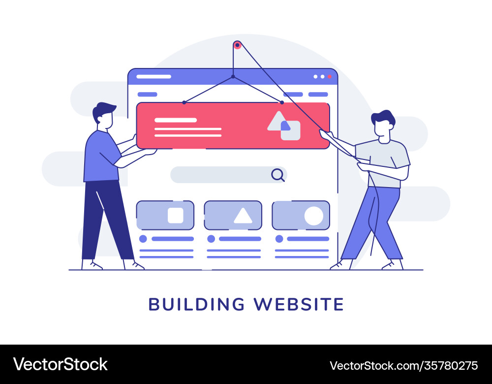 Building website character collaboration Building website character collaboration vector image