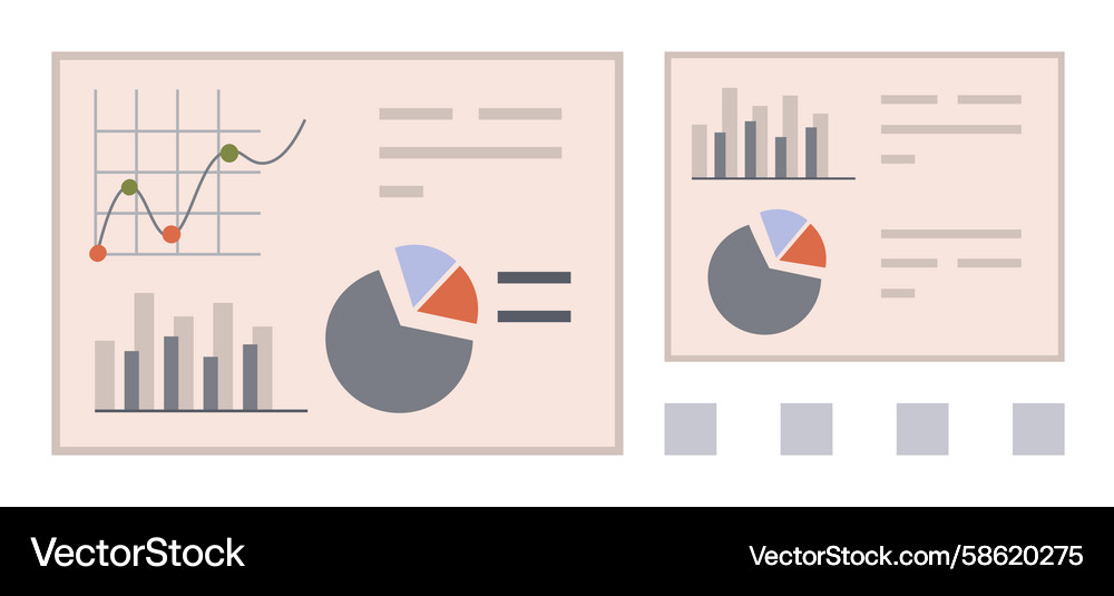 Business Charts & Graphs Slides Vector Image