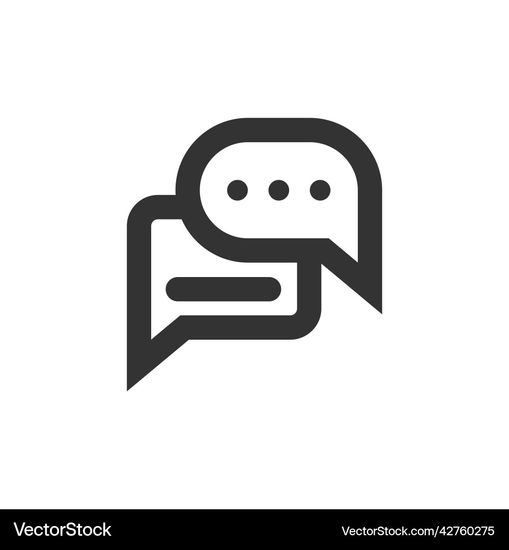 Chat speech bubble and dialog balloon line style Chat speech bubble and dialog balloon line style vector image