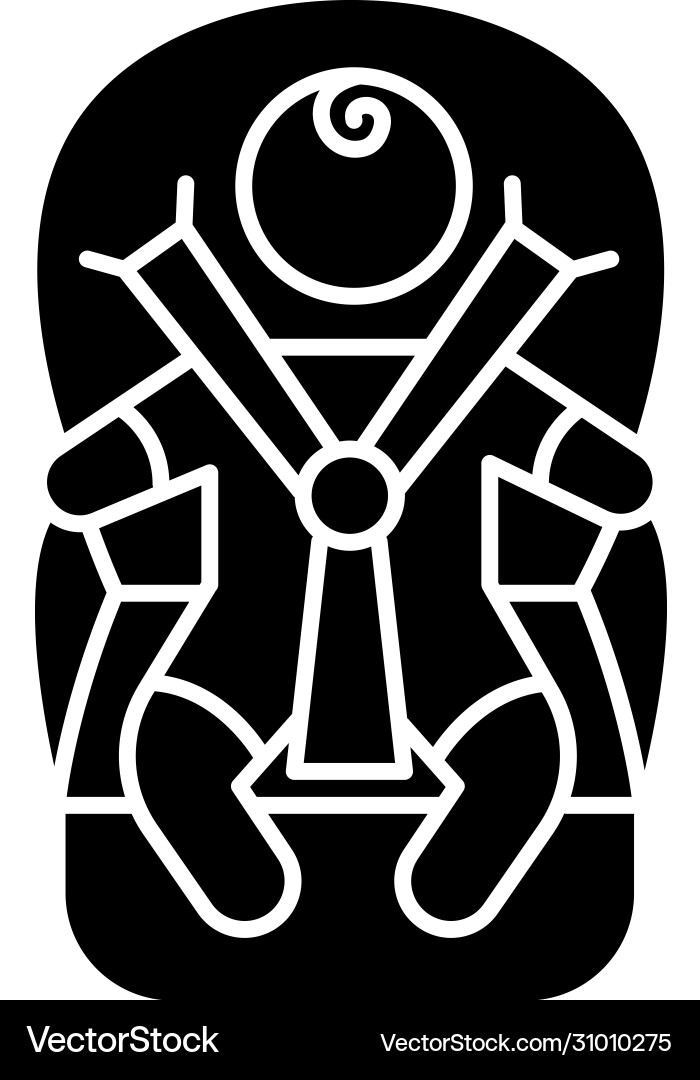 Child transportation black glyph icon baby Child transportation black glyph icon baby vector image