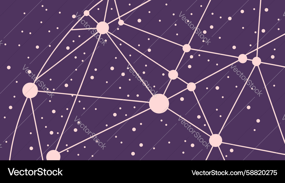 Connected Network of Nodes Vector Image