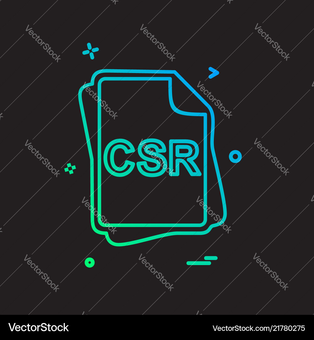 Csr file type icon design Vector Image