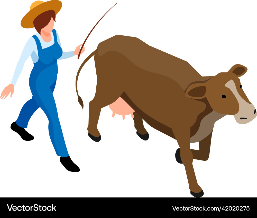 Farmer isometric Royalty Free Vector Image - VectorStock