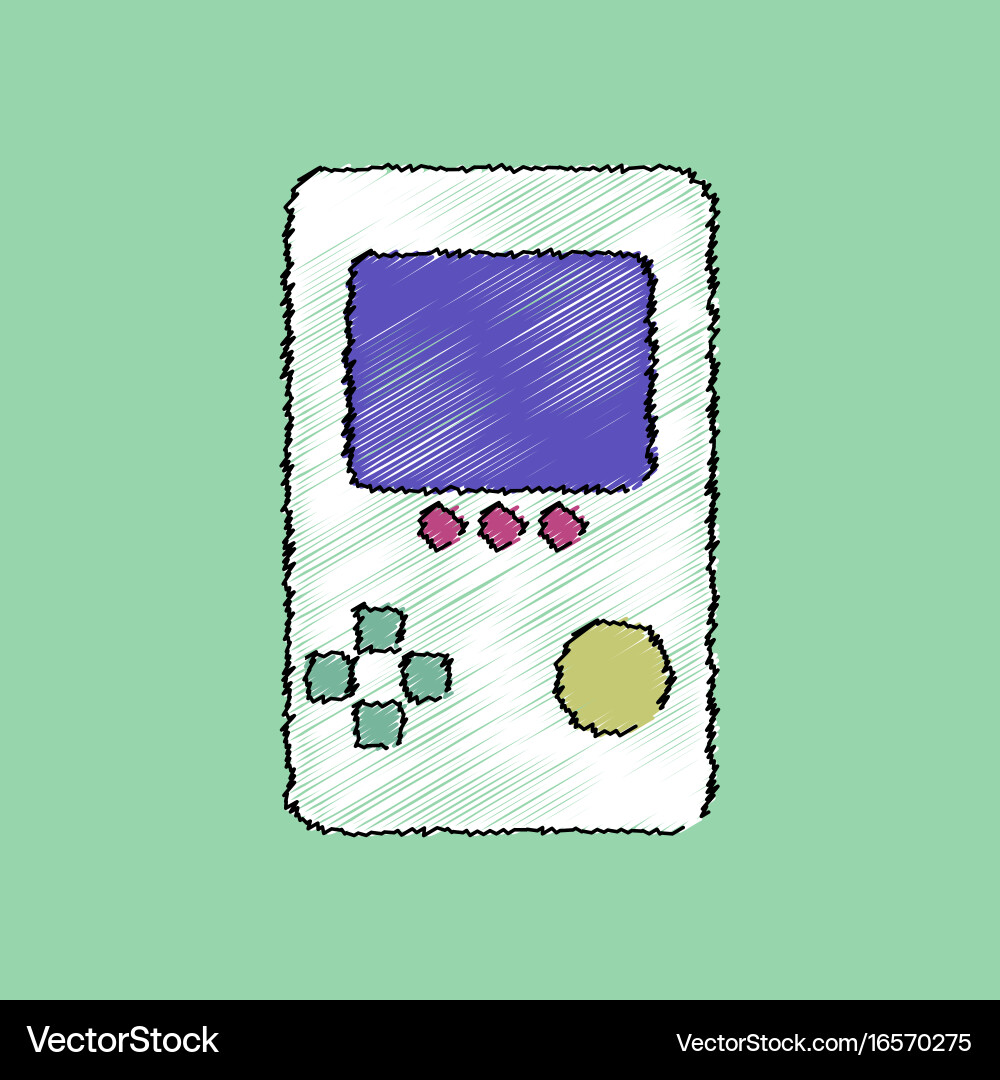 Flat shading style icon tetris portable game vector image