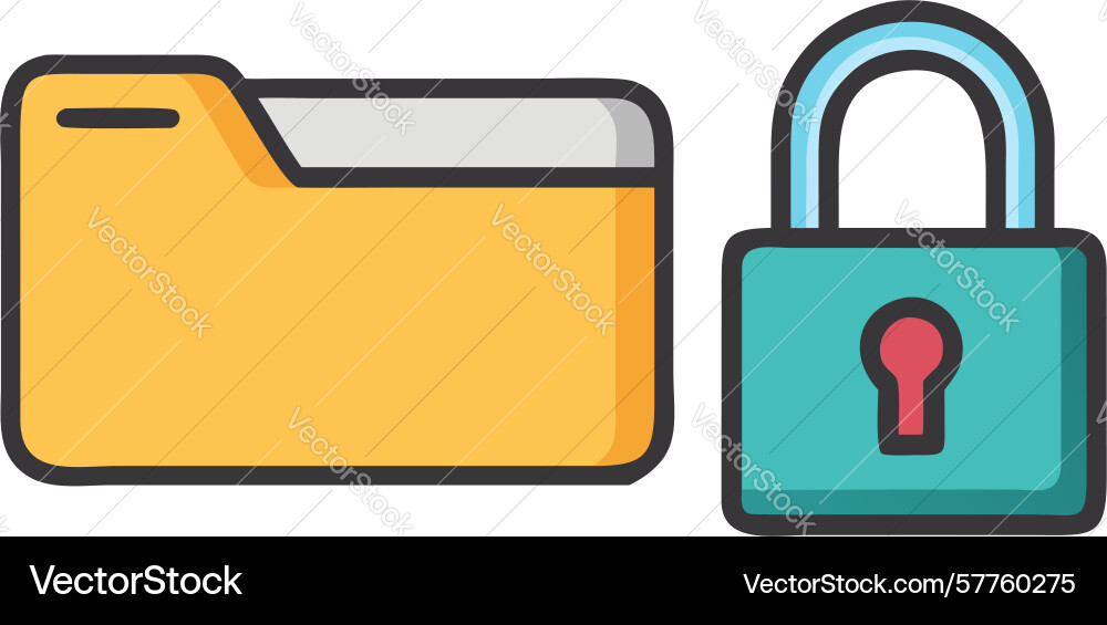 Folder with keyhole icon accessing secure vector image