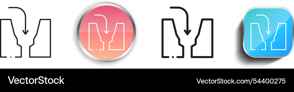 Gap icon thin linear regular and button style vector image