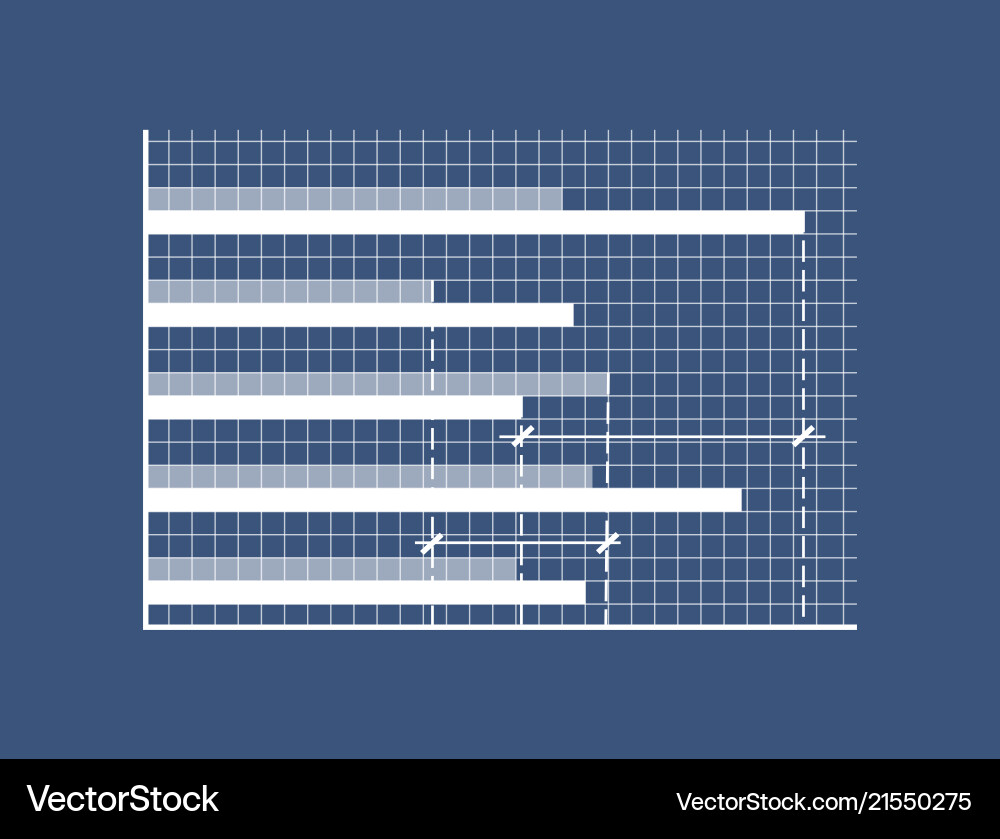 Horizontal bars on minimalistic in coordinate Horizontal bars on minimalistic in coordinate vector image