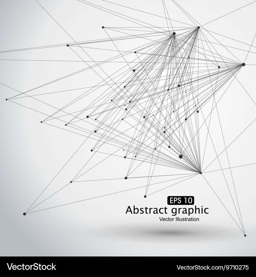 Interconnected Points and Lines Vector Image
