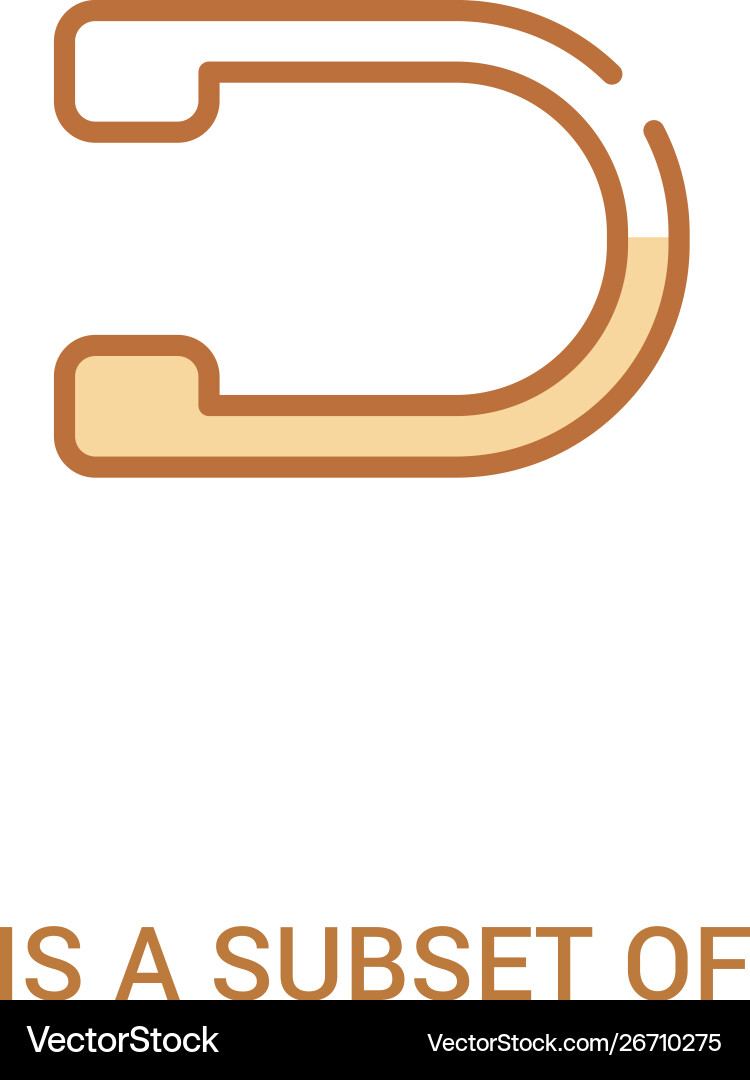 Is a subset concept 2 colored icon simple line vector image