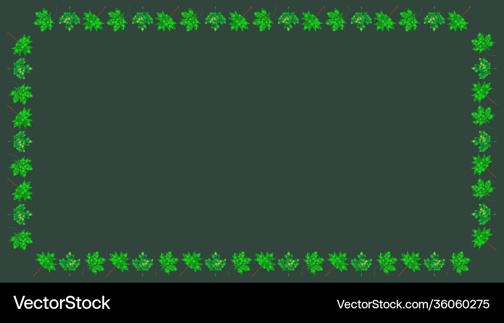 Leaves border spring frame in rectangle shape Vector Image