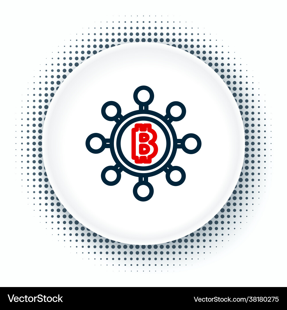 Line blockchain technology bitcoin icon isolated Line blockchain technology bitcoin icon isolated vector image