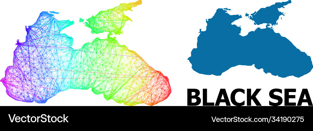 Linear map black sea with spectrum gradient Vector Image
