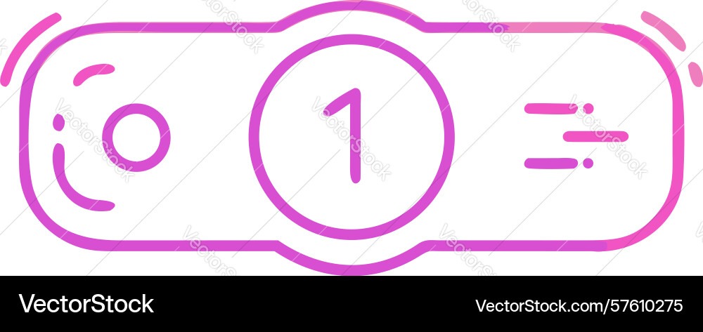 Minimalist circular one notification icon event vector image